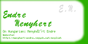 endre menyhert business card